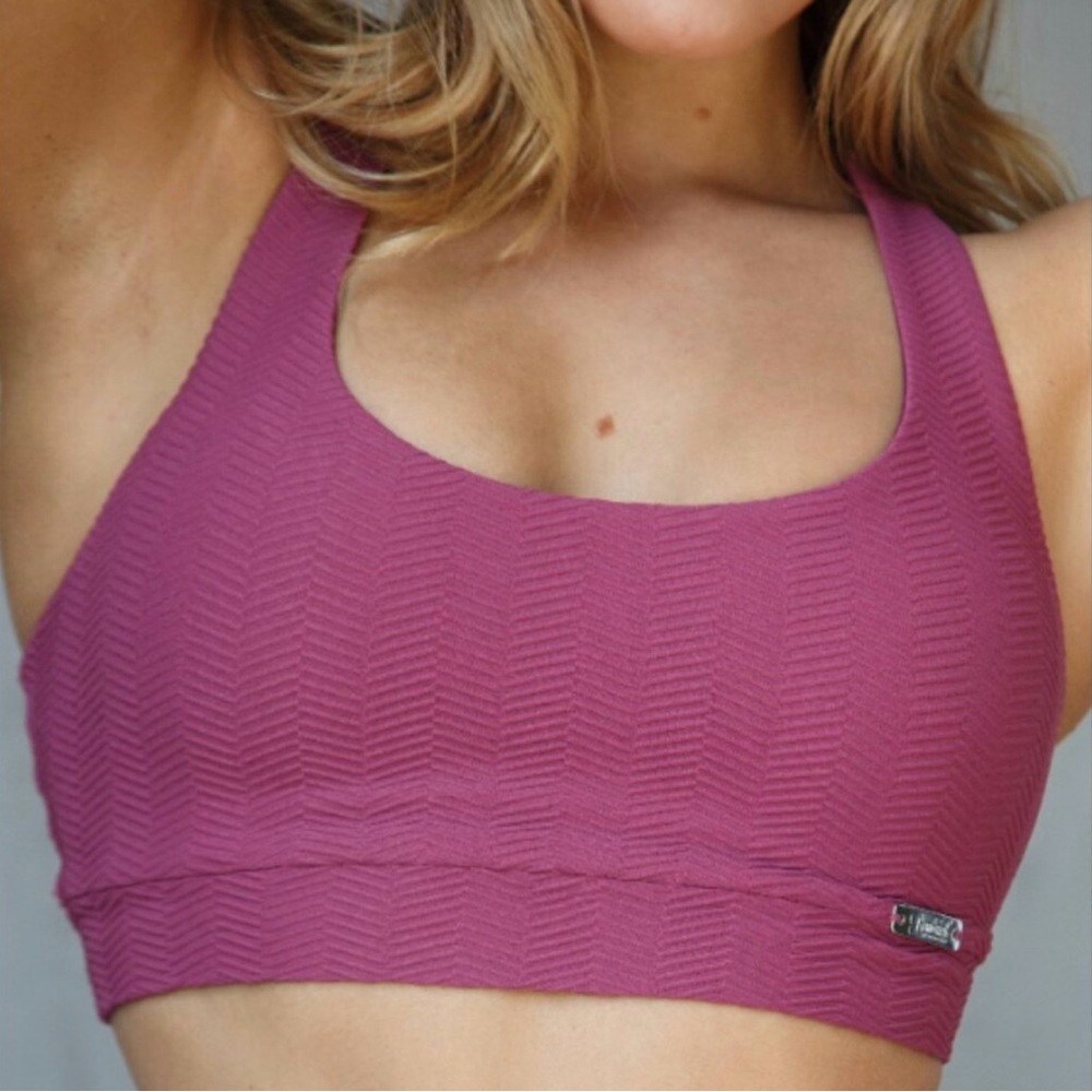 Bombshell Sportswear Chevron Racerback Sport Bra Size Medium